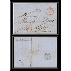 41374 Lettre LAC Allemagne Deutschland prusse forbach Magdeburg 1868 PD violet cette France marque d'entree Vorlaufer