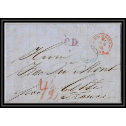 41374 Lettre LAC Allemagne Deutschland prusse forbach Magdeburg 1868 PD violet cette France marque d'entree Vorlaufer