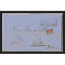 41375 Lettre LAC Allemagne Deutschland Rheda prusse Erquelines 1867 cette herault France marque d'entree Vorlaufer