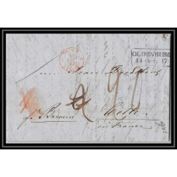 41381 Lettre LAC Allemagne Deutschland Oldenburg Bremen Tour-T strasbourg 1847 cette France marque d'entree Vorlaufer