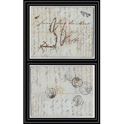 41383 Lettre LAC Allemagne Deutschland wismar Hamburg strasbourg TT 1847 cette herault France marque d'entree Vorlaufer