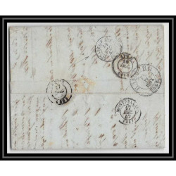 41383 Lettre LAC Allemagne Deutschland wismar Hamburg strasbourg TT 1847 cette herault France marque d'entree Vorlaufer
