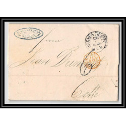 41385 Lettre LAC Allemagne Deutschland bremen th & tx Tour-T VALENCIENNES 1846 cette France marque d'entree Vorlaufer