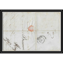 41386 Lettre LAC Allemagne Deutschland bremen CPR3 Tour-T VALENCIENNES 1845 cette France marque d'entree Vorlaufer