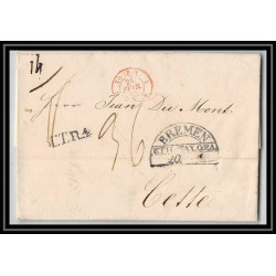 41387 Lettre LAC Allemagne Deutschland Tour-T bremen TTR4 1843 cette herault France marque d'entree Vorlaufer