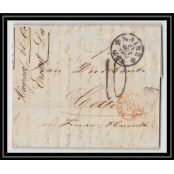 41389 Lettre LAC Allemagne Deutschland Mainz noel N°1327 Tour-T AMB B 1856 cette France marque d'entree Vorlaufer
