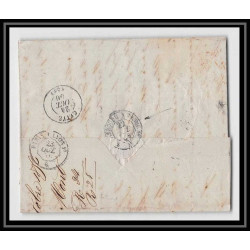 41389 Lettre LAC Allemagne Deutschland Mainz noel N°1327 Tour-T AMB B 1856 cette France marque d'entree Vorlaufer