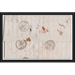 41392 Lettre LAC Allemagne Deutschland HANNOVRE TT Tour-T strasbourg 1842 cette herault France marque d'entree Vorlaufer
