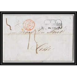 41401 Lettre LAC Allemagne Deutschland HAMBURG TT TT Tour-T strasbourg 1845 cette France marque d'entree Vorlaufer