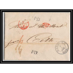 41402 Lettre LAC Allemagne Deutschland HAMBURG TT TT Tour-T strasbourg 1847 11 AED cette France marque d'entree