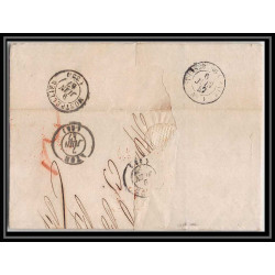 41402 Lettre LAC Allemagne Deutschland HAMBURG TT TT Tour-T strasbourg 1847 11 AED cette France marque d'entree