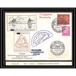 41643 Allemagne Segelflug KRANICH III Speyer Mainz vol à voile 1960 Aviation PA Poste aérienne airmail Lettre cover