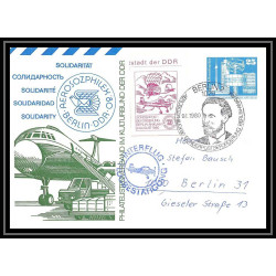 41658 berlin anklam 1980 vignette Allemagne (germany DDR) Aviation PA Poste aérienne airmail Lettre cover