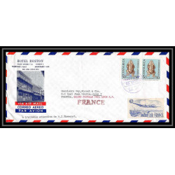 41744 air france 1965 vignette salvador Costa Rica Aviation PA Poste aérienne airmail Lettre cover