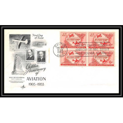 41746 usa dayton 1953 USA Bloc 4 golden of Aviation PA Poste aérienne airmail Lettre cover