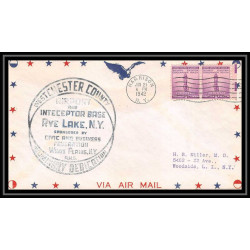 0841 lettre USA Aviation premier vol (Airmail cover first flight Luftpost 1942 HARRISON Westchester County airport