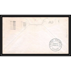 0843 lettre USA Aviation premier vol Airmail cover first flight aeroplane 1943 WHITE PLAINS Westchester County