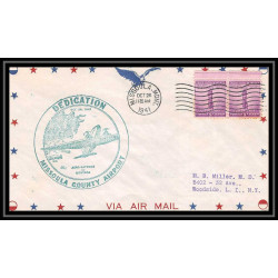 0844 lettre USA Aviation premier vol (Airmail cover first flight Luftpost 1941 Missoula airport dedication Montana
