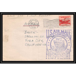 0850 lettre USA Aviation premier vol Airmail cover first flight aeroplane 1948 Bradford, Pennsylvania