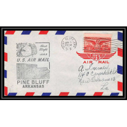 0852 lettre USA Aviation premier vol Airmail cover first flight aeroplane 1949 Pine Bluff, Arkansas am 8