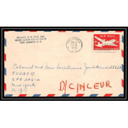 0855 lettre USA Aviation premier vol Airmail cover first flight aeroplane 1955 Columbia colonel wild fort jackson