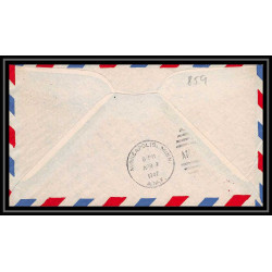 0859 lettre USA Aviation premier vol Airmail cover first flight aeroplane 1947 Rochester (Minnesota) am 35