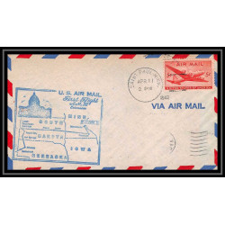 0860 lettre USA Aviation premier vol Airmail cover first flight aeroplane 1947 Saint Paul (Minnesota) am 35