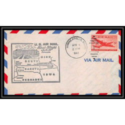 0861 lettre USA Aviation premier vol Airmail cover first flight aeroplane 1947 Minneapolis Minnesota am 35