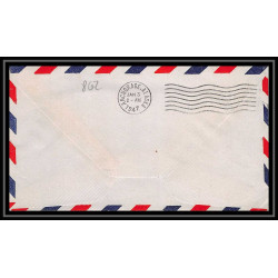 0862 lettre USA Aviation premier vol Airmail cover first flight aeroplane 1947 Minneapolis Minnesota fam 28