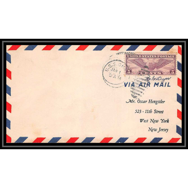 0866 USA Lettre navale (Naval cover Schiffspost) (bateau ship) Us navy 1932 USS Omaha (CL-4)