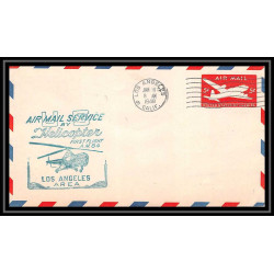 0883 Lettre USA Hélicoptère helicopter Aviation premier vol (Airmail cover first flight) 1948 Los Angeles AM 84