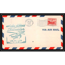 0884 Lettre USA Hélicoptère helicopter Aviation premier vol (Airmail cover first flight) 1948 Fontana AM 84