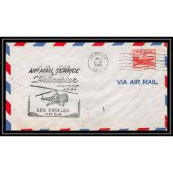 0889 Lettre USA Hélicoptère helicopter Aviation premier vol (Airmail cover first flight) 1948 Anaheim AM 84