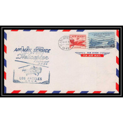 0892 Lettre USA Hélicoptère helicopter Aviation premier vol (Airmail cover first flight) 1949 Claremont AM 84