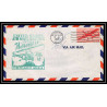 0922 Lettre USA Hélicoptère helicopter premier vol Airmail first flight 1949 Wilmette AM 96 Signé (signed)