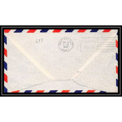 0922 Lettre USA Hélicoptère helicopter premier vol Airmail first flight 1949 Wilmette AM 96 Signé (signed)
