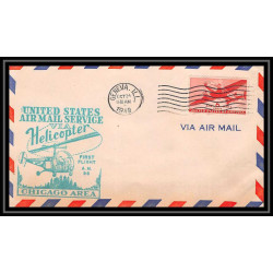 0926 Lettre USA Hélicoptère helicopter Aviation premier vol (Airmail cover first flight) 1949 Geneva AM 96