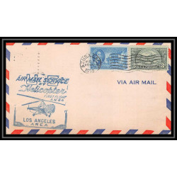 0930 Lettre USA Hélicoptère helicopter Aviation premier vol (Airmail cover first flight) 1950 Azusa AM 84