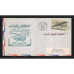 0934 Lettre USA Hélicoptère helicopter Aviation premier vol (Airmail cover first flight) 1947 Van Nuys AM 84