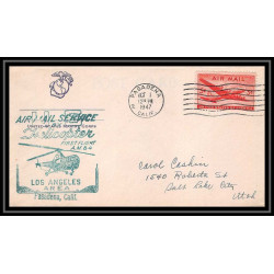 0935 Lettre USA Hélicoptère helicopter Aviation premier vol (Airmail cover first flight) 1947 Pasadena AM 84
