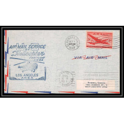 0937 Lettre USA Hélicoptère helicopter Aviation premier vol (Airmail cover first flight) 1947 Alhambra AM 84