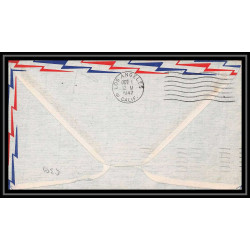 0939 Lettre USA Hélicoptère helicopter Aviation premier vol (Airmail cover first flight) 1947 Santa Monica AM 84