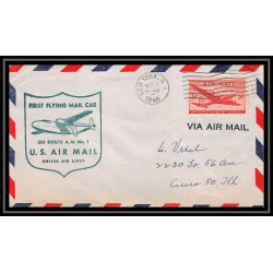0963 lettre USA Aviation premier vol Airmail cover first flight Luftpost 1946 new york am 1 first flying mail car