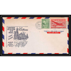 0968 lettre USA Aviation premier vol Airmail cover first flight aeroplane 1949 Baltimore AM 97