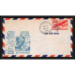 0969 lettre USA Aviation premier vol Airmail cover first flight aeroplane 1949 Pittsburg AM 97 