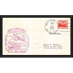 0973 lettre USA Aviation premier vol Airmail cover first flight aeroplane 1948 New York 30th anniversary 