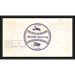 0973 lettre USA Aviation premier vol Airmail cover first flight aeroplane 1948 New York 30th anniversary 