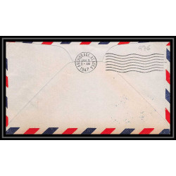 0976 lettre USA Aviation premier vol Airmail cover first flight aeroplane 1947 FAM 28 New York / Anchorage