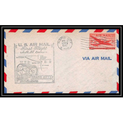 0979 lettre USA Aviation premier vol Airmail cover first flight aeroplane 1947 Rapid City am 35 extension