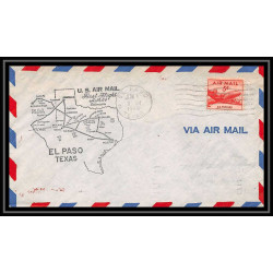 0981 lettre USA Aviation premier vol Airmail cover first flight aeroplane 1948 EL PASO am 64